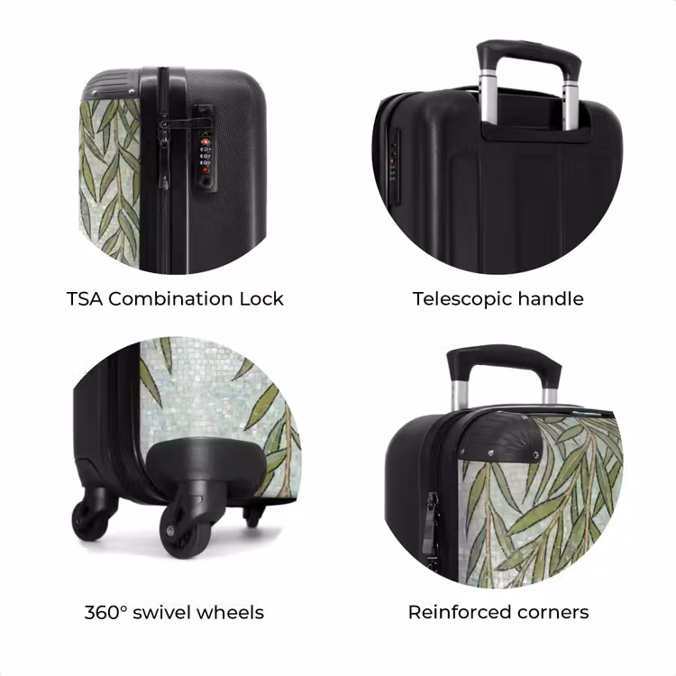 Suitcase - Plants - Mosaic - Pattern - Green - Blue — 8
