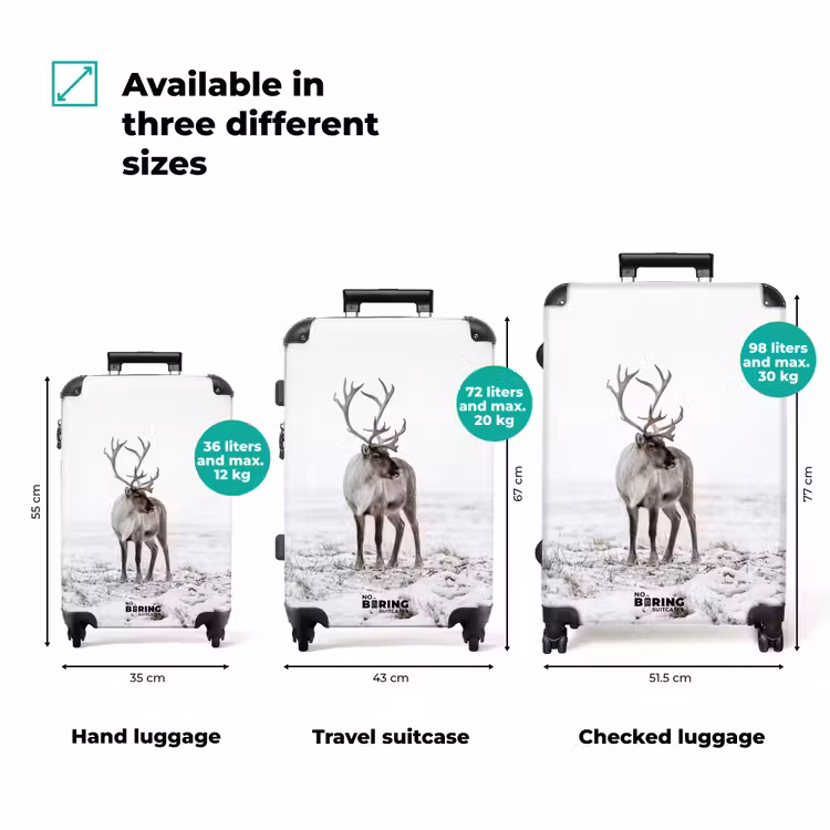 Suitcase - Reindeer - Antlers - Snow - Winter — 3