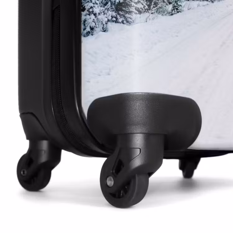 Suitcase - Road - Snow - Coniferous Forest - Winter - Adventurous — 7