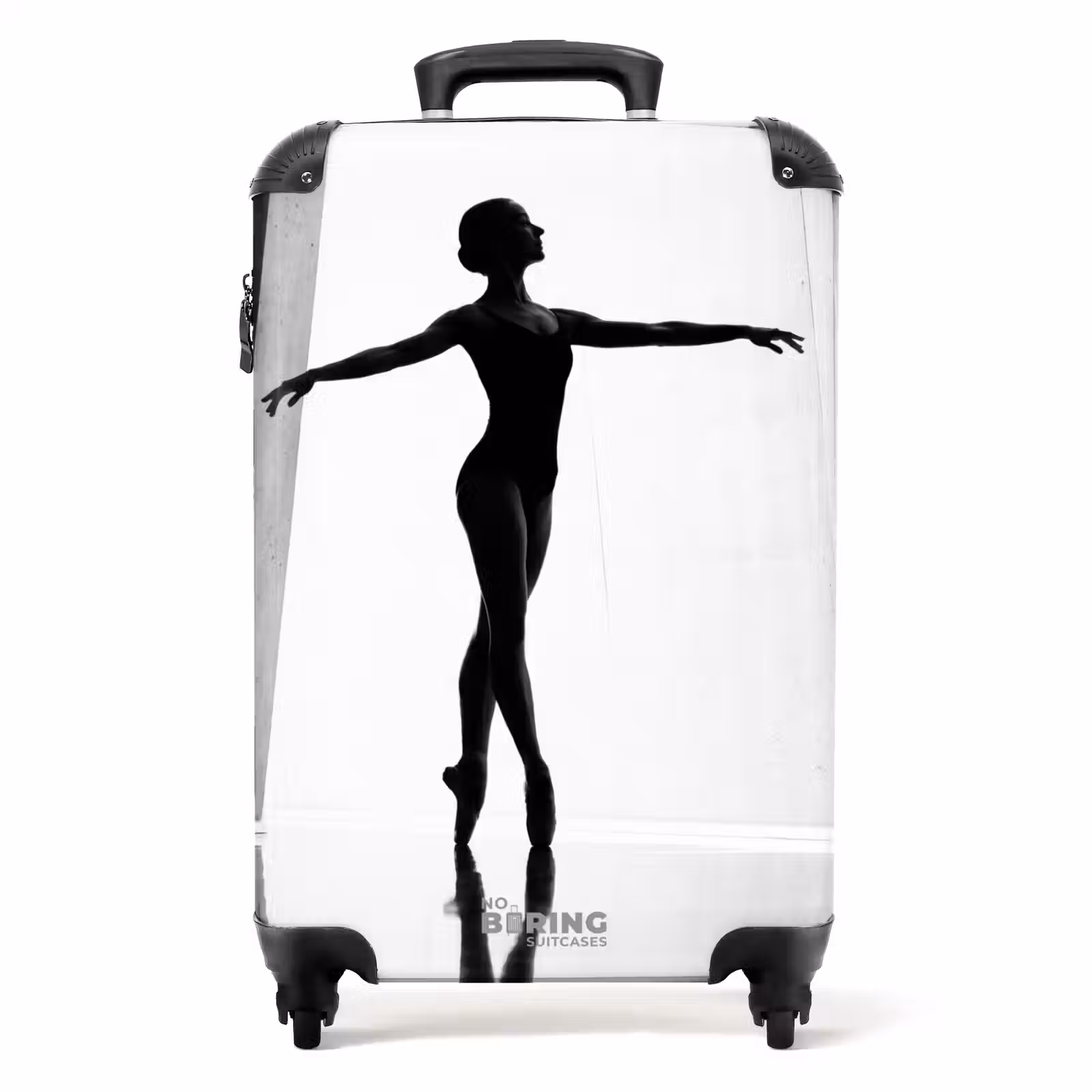 Suitcase - Dancer - Silhouette - Art - Modern - Black and White — 1