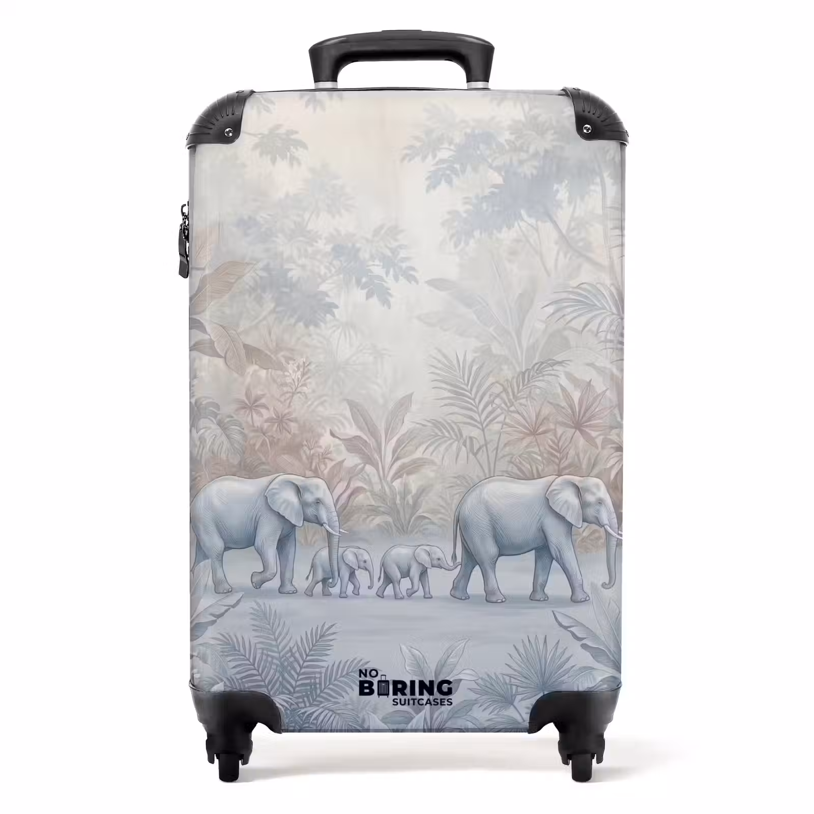 Suitcase - Elephant - Family - Jungle - Illustration - Gray — 1