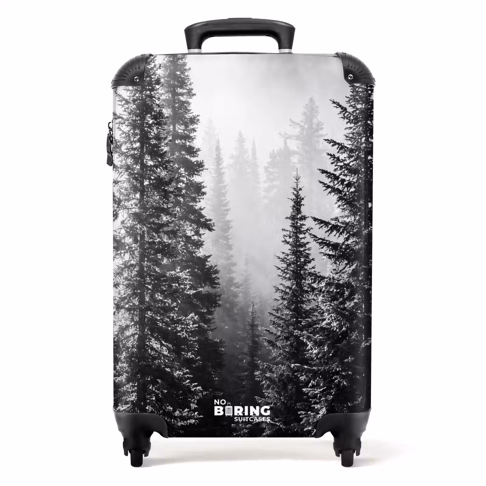Suitcase - Forest - Fog - Winter - Monochrome - Nature — 1
