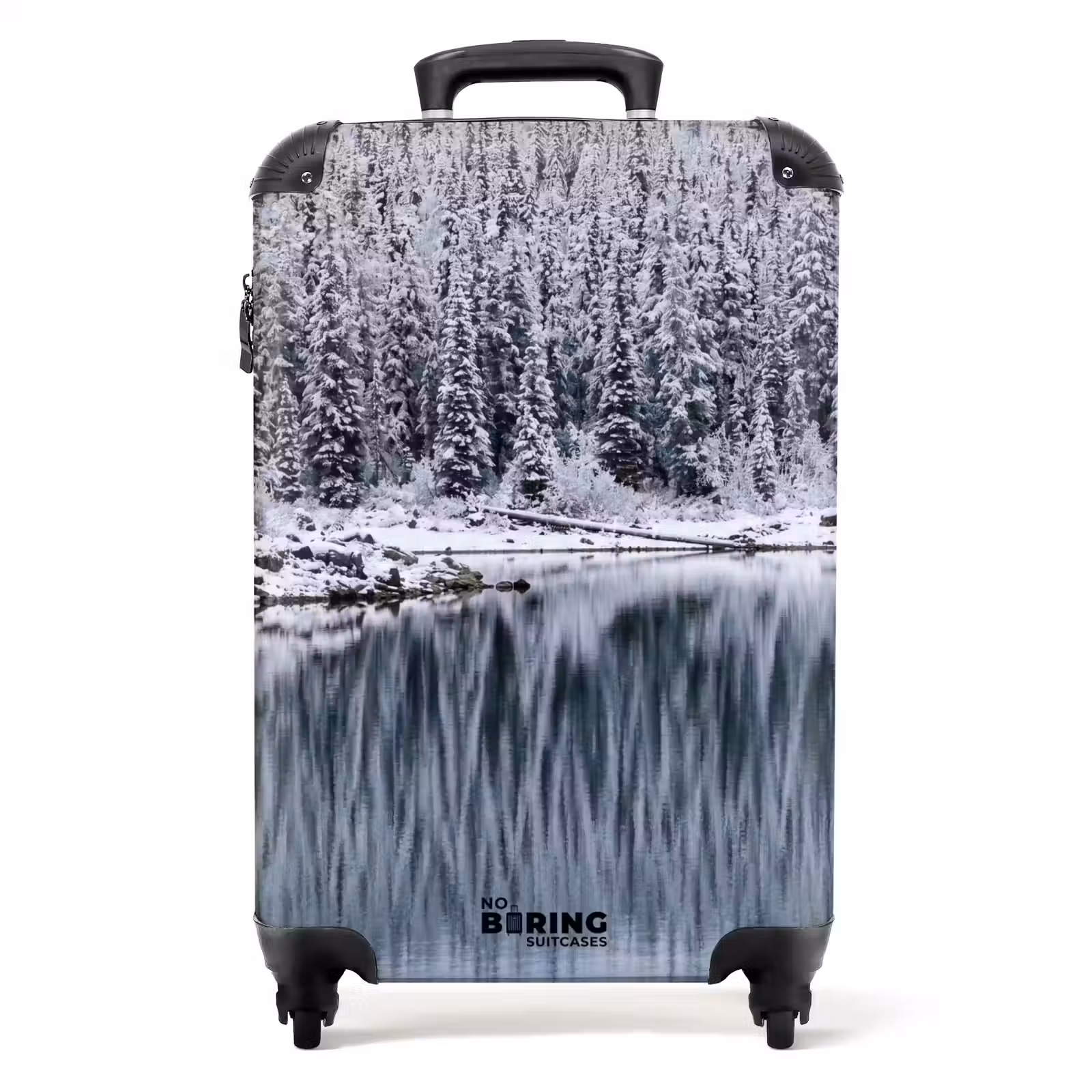 Suitcase - Forest - Reflection - Lake - Winter - Serene — 1