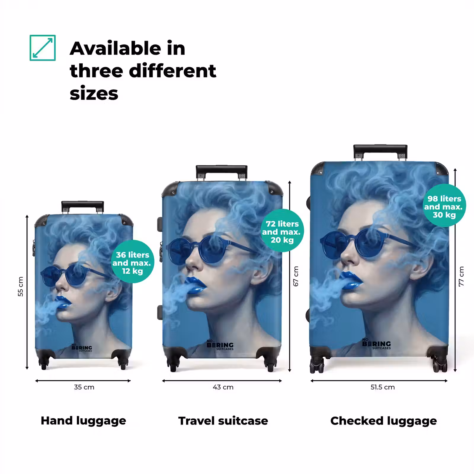 Suitcase - Portrait - Sunglasses - Smoke - Abstract - Blue — 1
