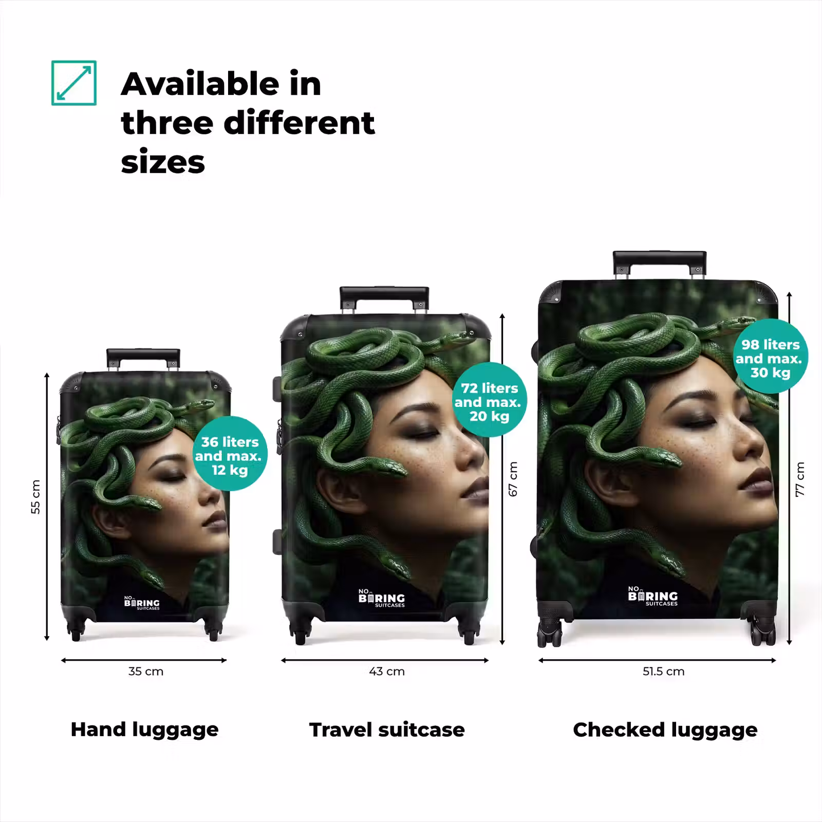 Suitcase - Woman - Snake - Nature - Mysticism - Green — 1