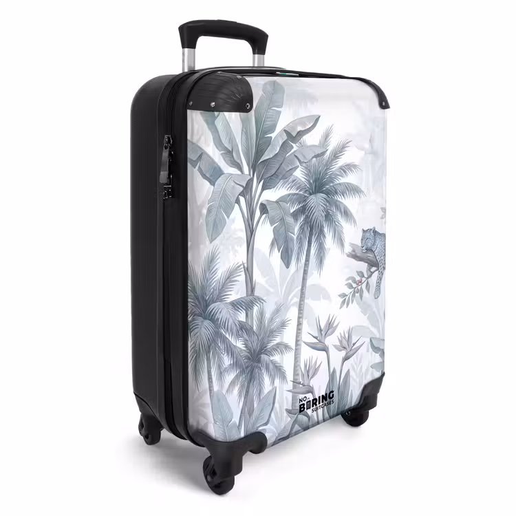 Suitcase - Cat - Tropical Forest - Modern - Gray — 2