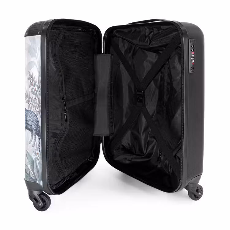 Suitcase - Cat - Tropical Forest - Modern - Gray — 5