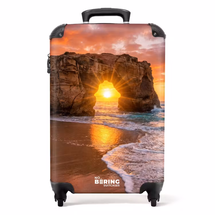 Suitcase - Coast - Rocks - Sunset - Sea - Nature — 1
