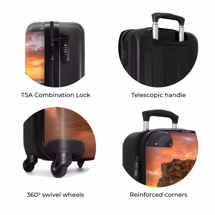 Suitcase - Coast - Rocks - Sunset - Sea - Nature — 8