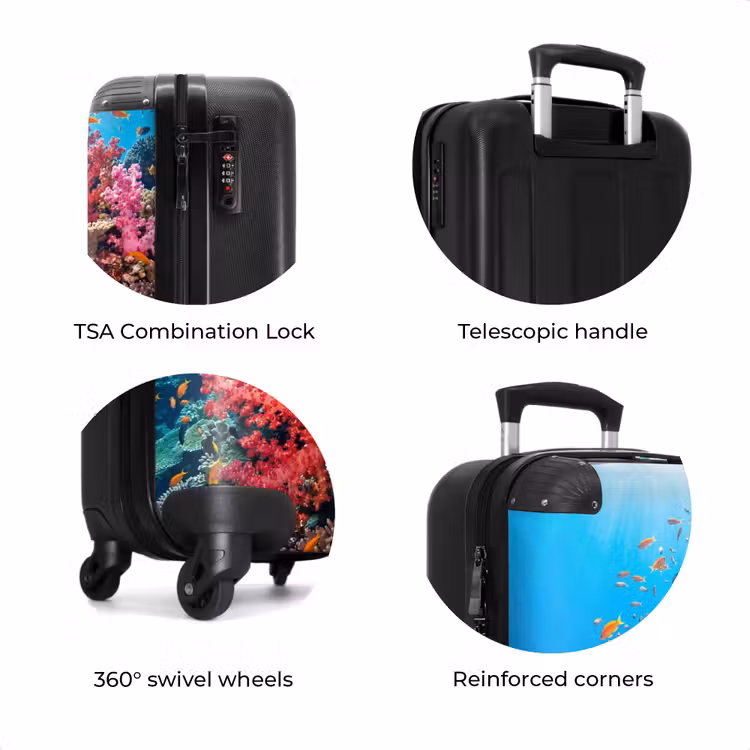 Suitcase - Coral Reef - Fish - Underwater - Tropical - Red — 8