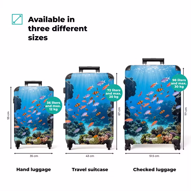 Suitcase - Fish - Coral Reef - Underwater - Lively - Blue — 3