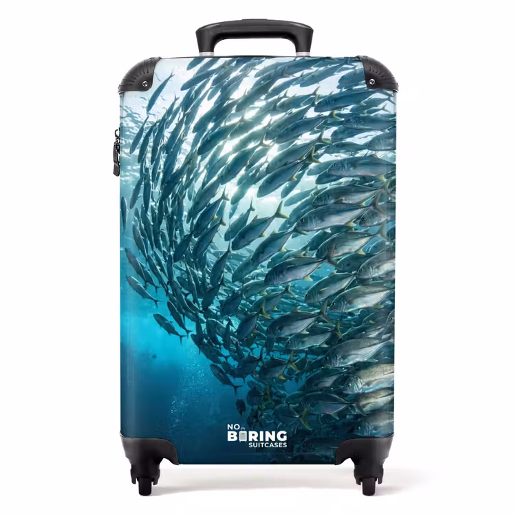 Suitcase - Fish - School - Ocean - Nature - Blue — 1
