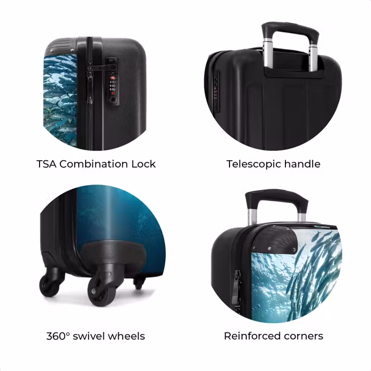 Suitcase - Fish - School - Ocean - Nature - Blue — 8