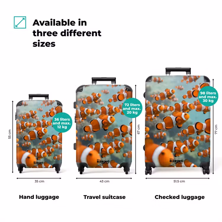 Suitcase - Fish - School - Underwater - Animals - Orange — 3