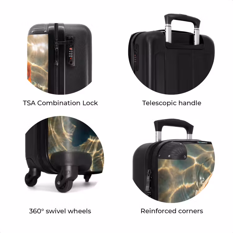 Suitcase - Fish - Water - Animals - Orange - Gold — 8