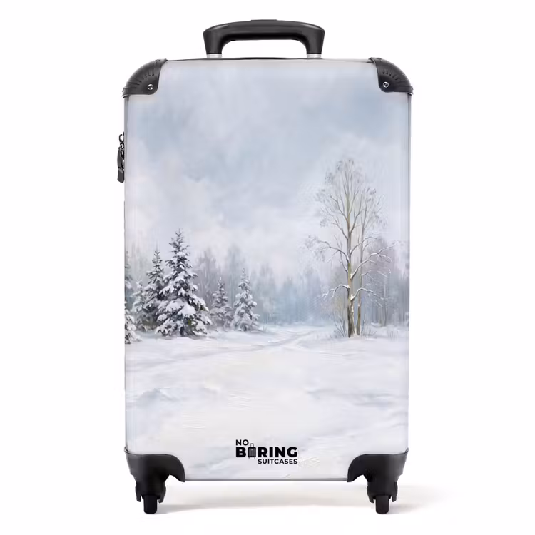 Suitcase - Forest Path - Pine Trees - Snow - Winter - Soothing — 1