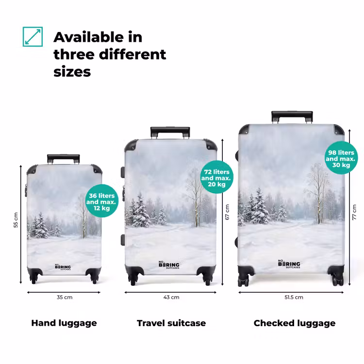 Suitcase - Forest Path - Pine Trees - Snow - Winter - Soothing — 3