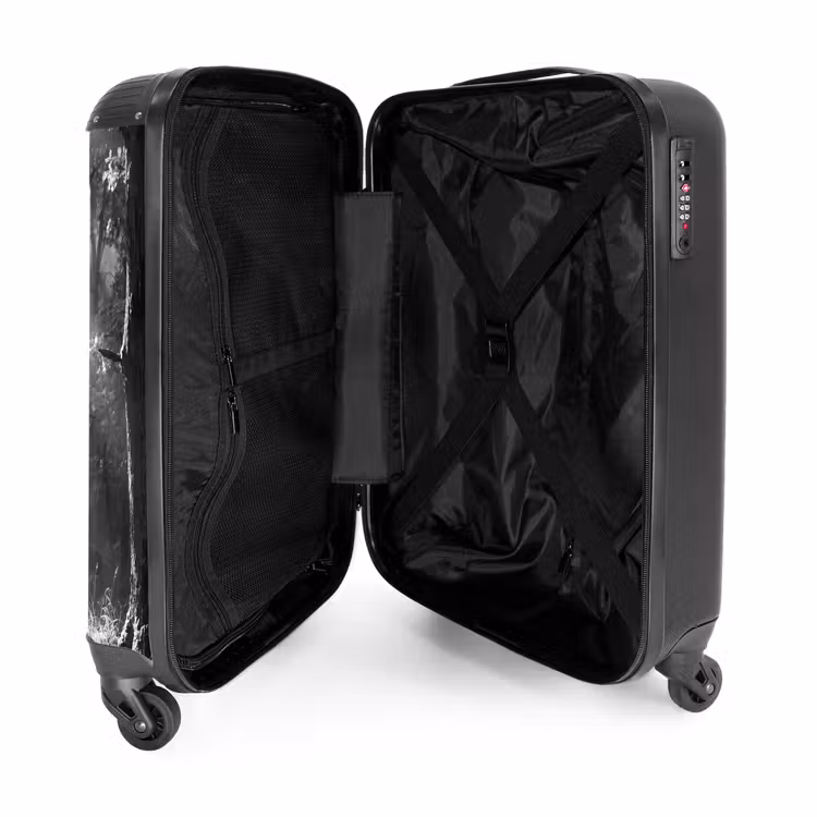 Suitcase - Forest - Rays of Light - Nature - Black and White — 5