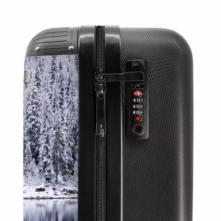 Suitcase - Forest - Reflection - Lake - Winter - Serene — 6