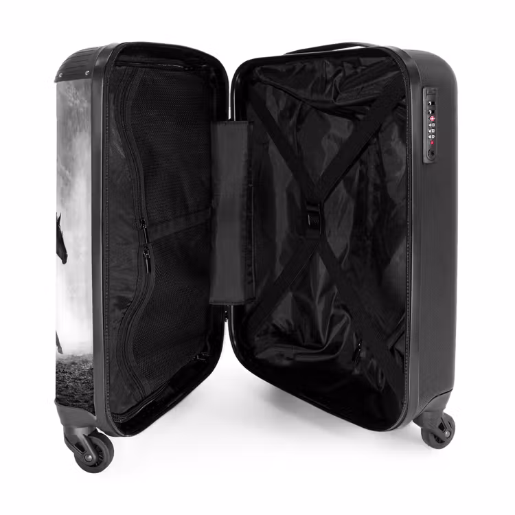Suitcase - Horse - Fabric - Black and White - Animals — 5