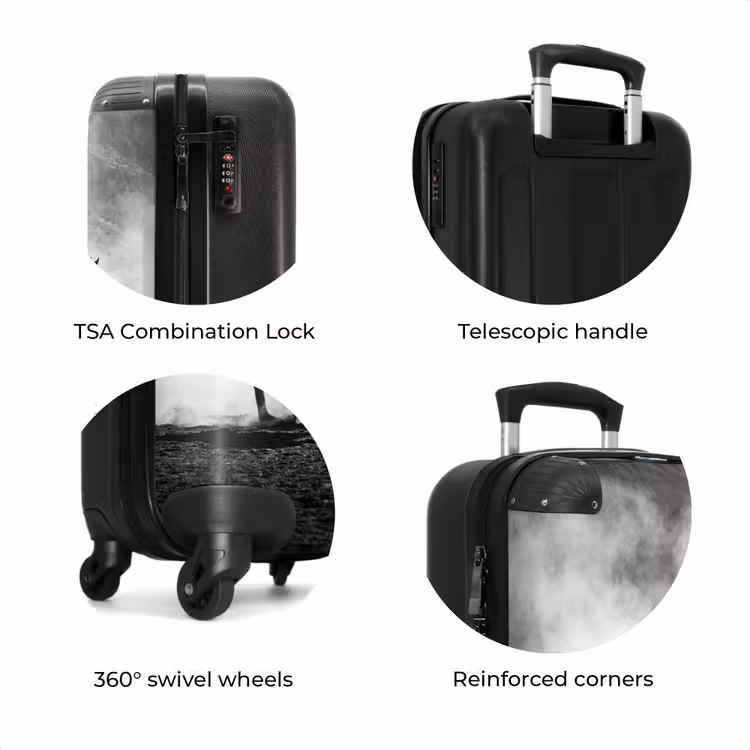 Suitcase - Horse - Fabric - Black and White - Animals — 8