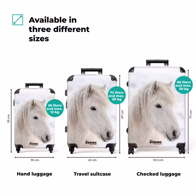 Suitcase - Horse - Head - Winter - Animals - White — 3