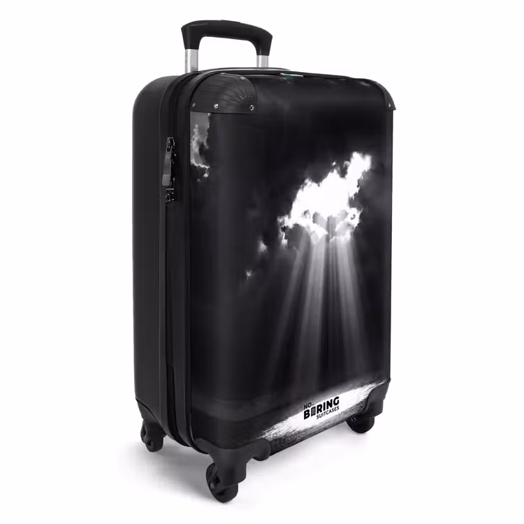 Suitcase - Light - Clouds - Sea - Black and White - Nature — 2