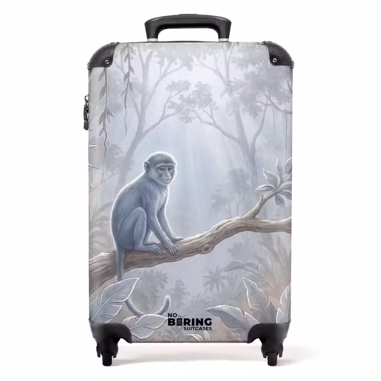 Suitcase - Monkey - Tree - Jungle - Nature - Gray — 1