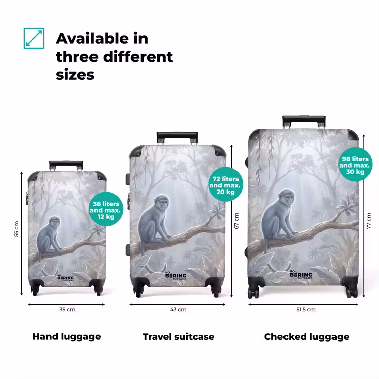 Suitcase - Monkey - Tree - Jungle - Nature - Gray — 3