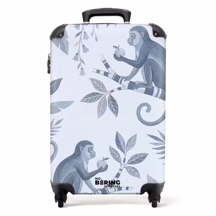 Suitcase - Monkey - Tree - Leaves - Jungle - Illustration — 1