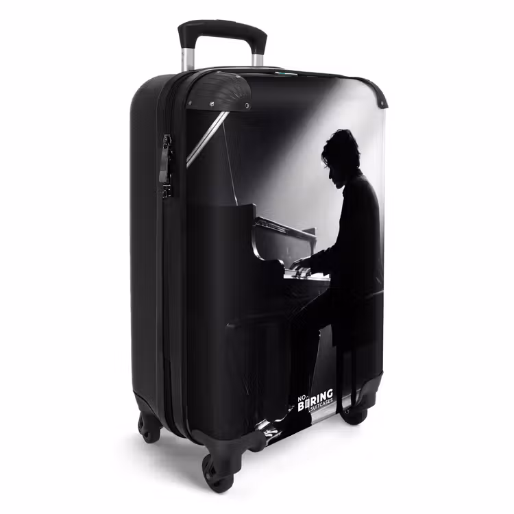 Suitcase - Person - Piano - Music - Black-and-white - Stage — 2