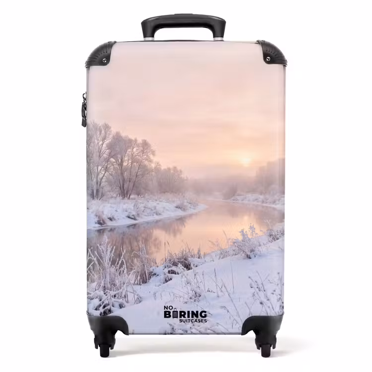 Suitcase - River - Winter - Landscape - Snow - Sunrise — 1