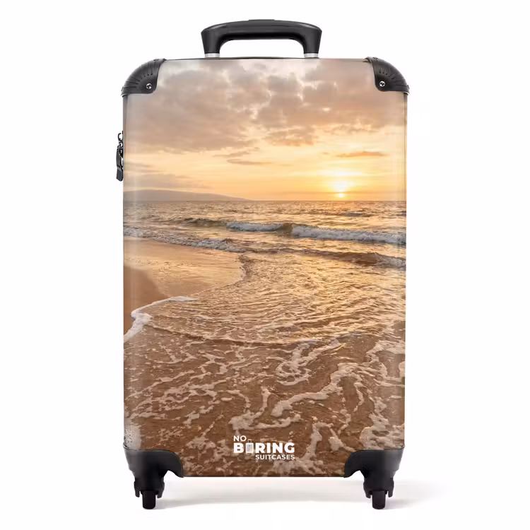 Suitcase - Sea - Coastline - Clouds - Landscape - Orange — 1
