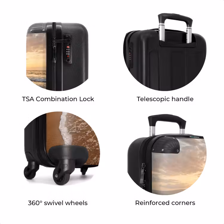Suitcase - Sea - Coastline - Clouds - Landscape - Orange — 8