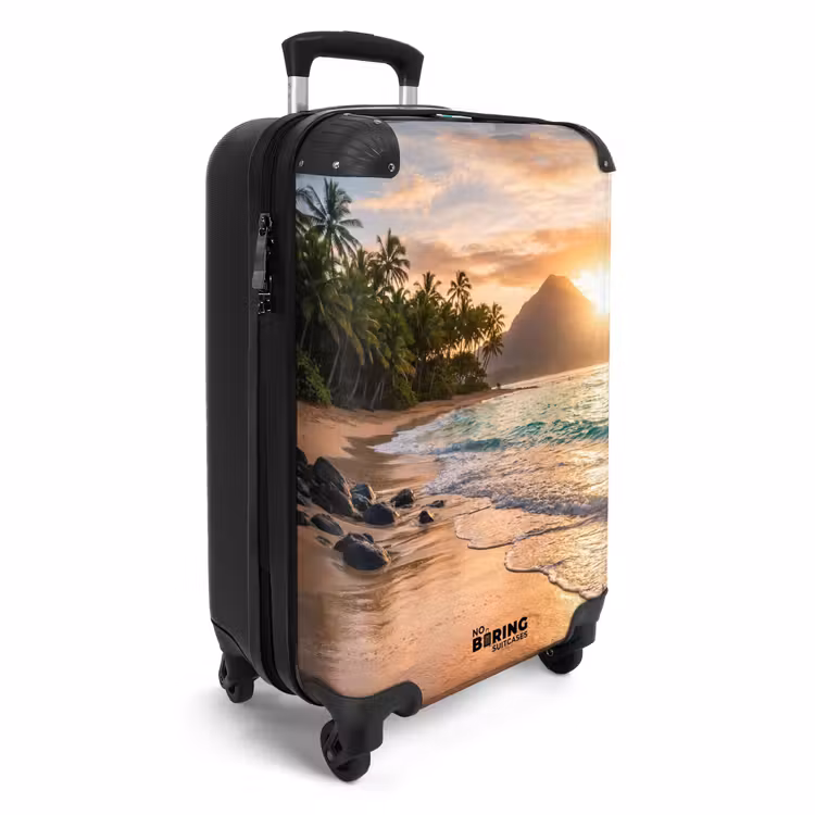 Suitcase - Sea - Mountain - Landscape - Tropical - Gold — 2