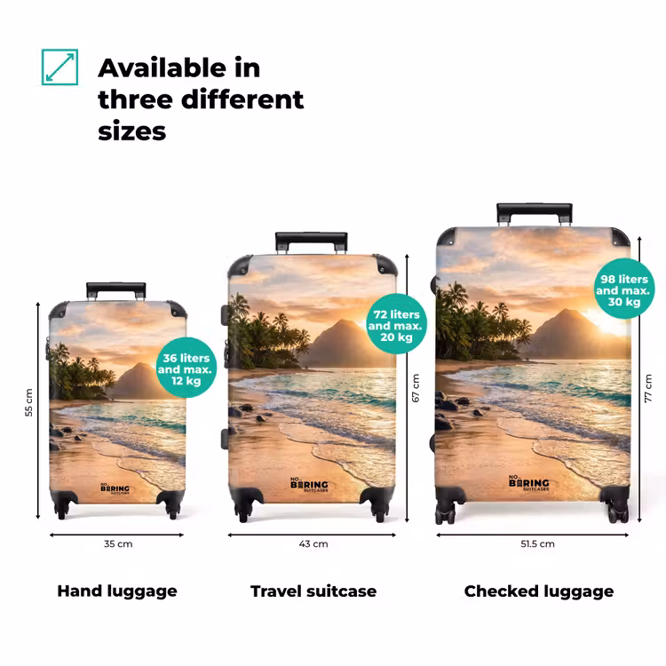 Suitcase - Sea - Mountain - Landscape - Tropical - Gold — 3