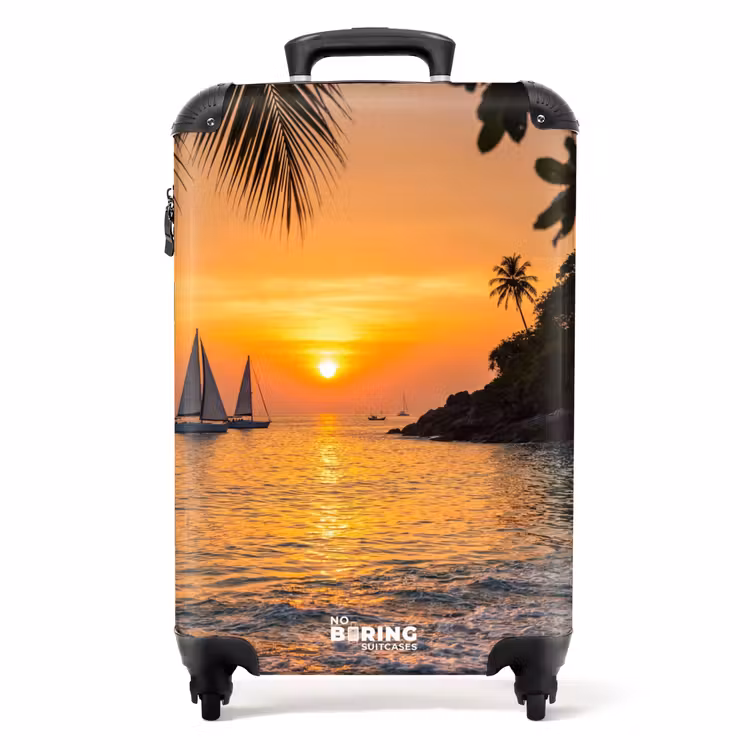 Suitcase - Sea - Sunset - Boat - Nature - Orange — 1