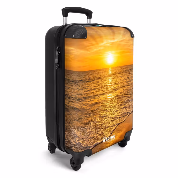 Suitcase - Sea - Sunset - Waves - Coast - Orange — 2