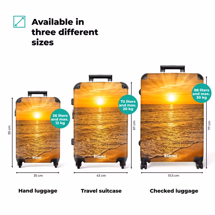 Suitcase - Sea - Sunset - Waves - Coast - Orange — 3