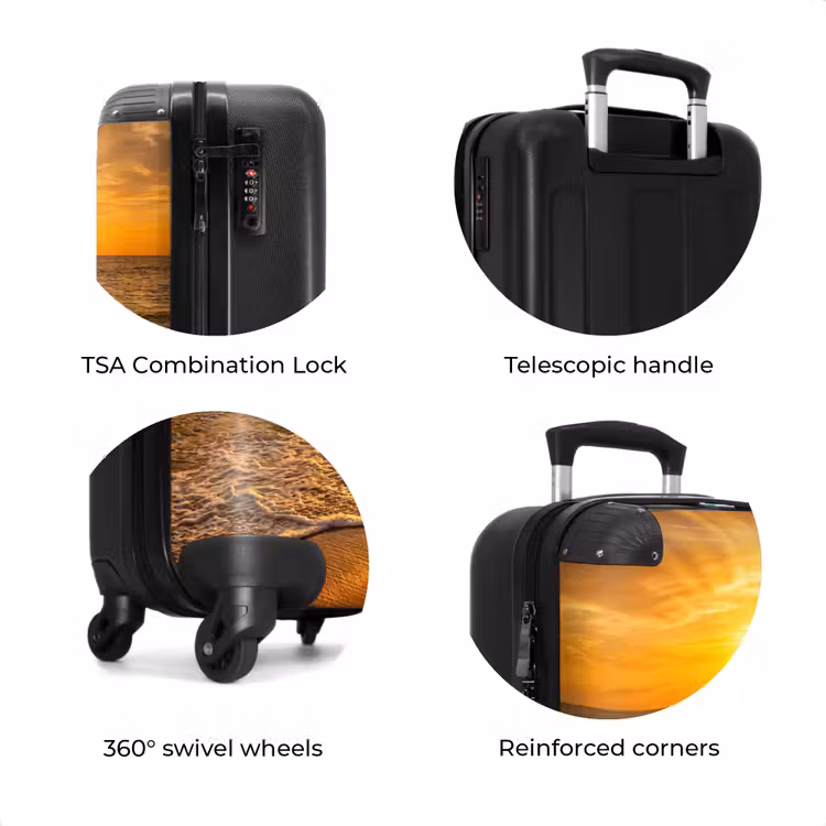 Suitcase - Sea - Sunset - Waves - Coast - Orange — 8
