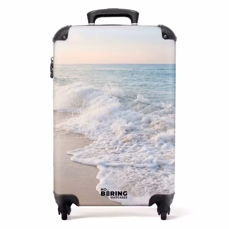Suitcase - Sea - Waves - Beach - Nature - White — 1