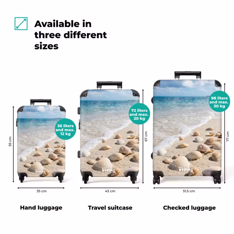 Suitcase - Seashells - Beach - Nature - Beige — 3