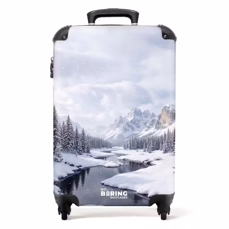 Suitcase - Snowy Landscape - Mountains - River - Winter — 1