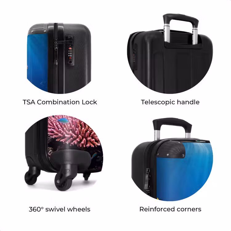 Suitcase - Turtle - Coral Reef - Ocean - Animals - Blue — 8