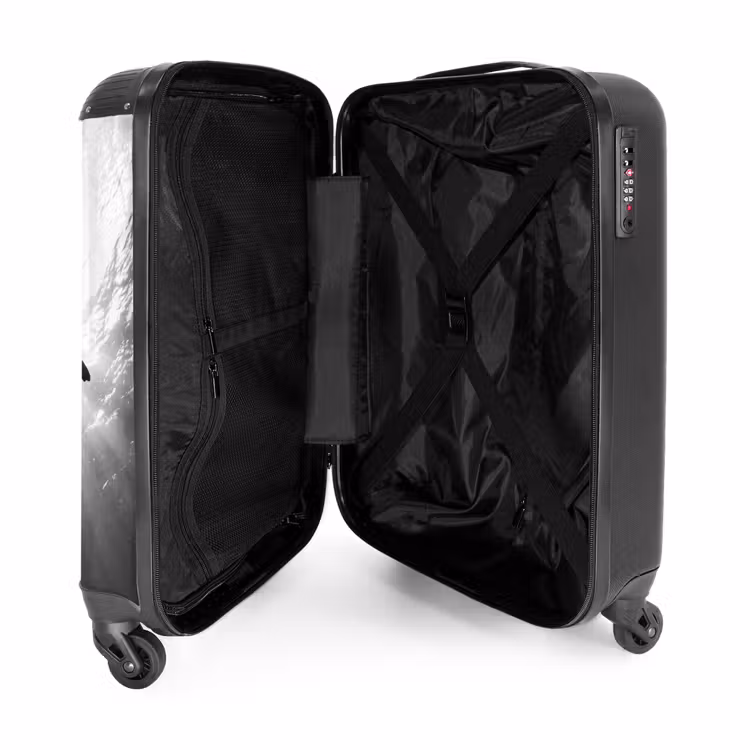 Suitcase - Turtle - Underwater - Rays of Light - Ocean - Black and White — 5