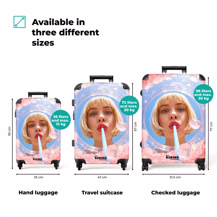 Suitcase - Woman - Drink - Summer - Pink - Blue — 3