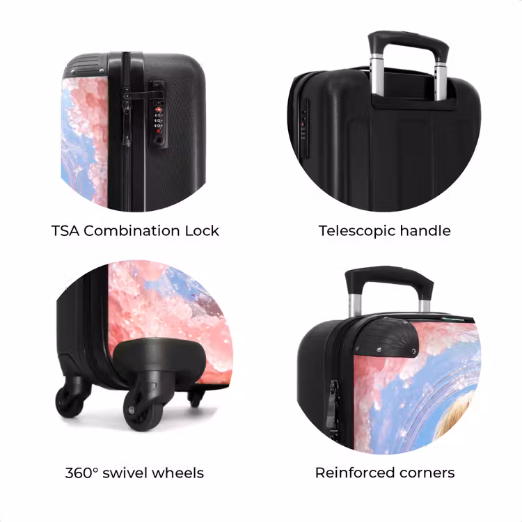 Suitcase - Woman - Drink - Summer - Pink - Blue — 8