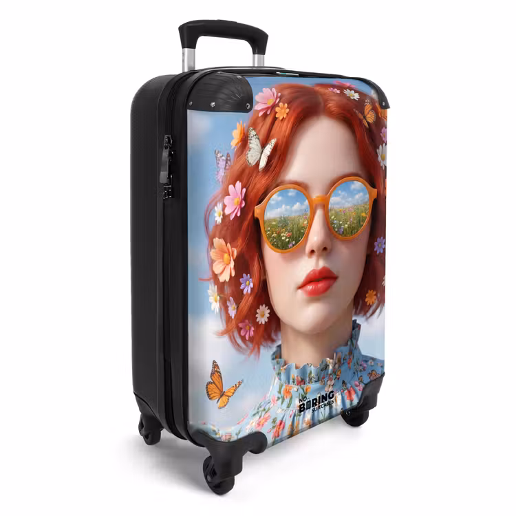 Suitcase - Woman - Flowers - Summer - Portrait - Colorful — 2