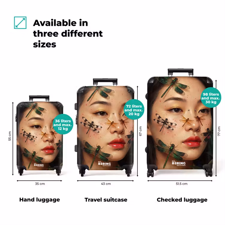 Suitcase - Woman - Insects - Nature - Portrait - Green — 1