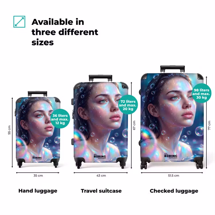 Suitcase - Woman - Water - Portrait - Colorful - Modern — 1